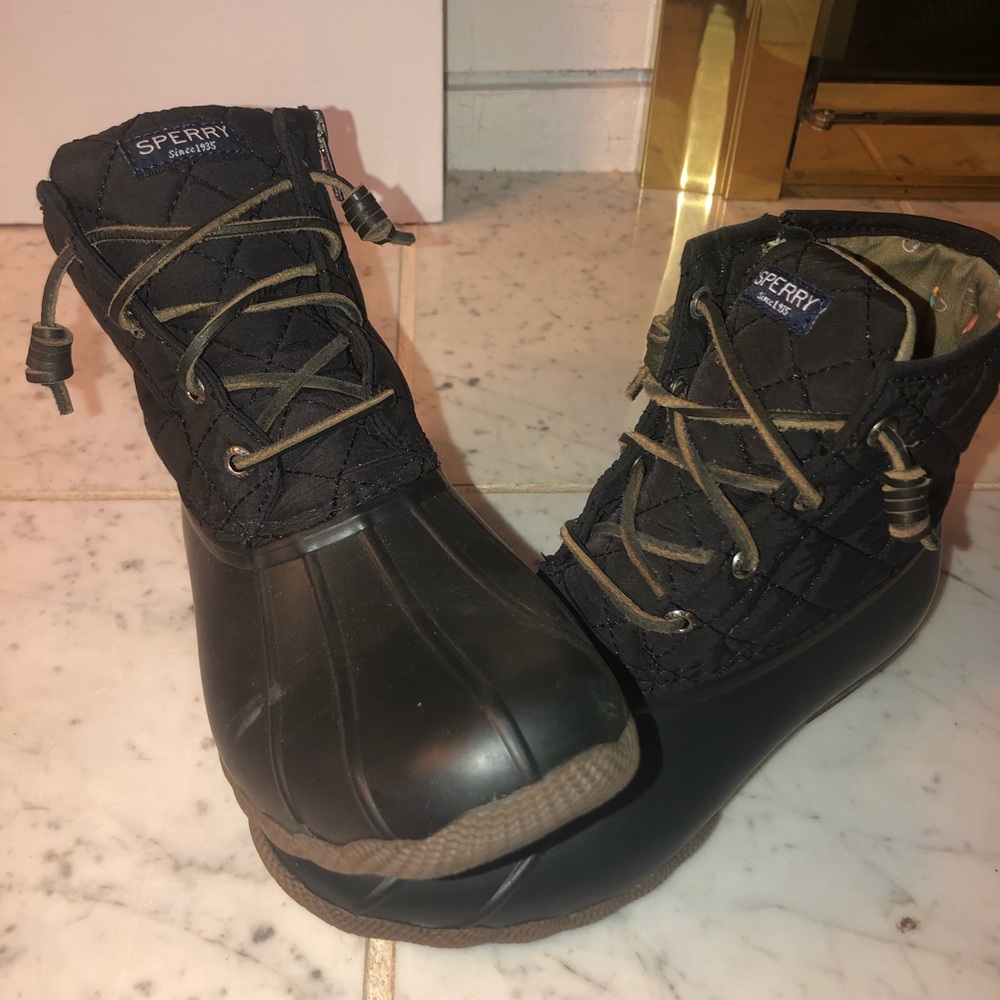Black Sperry Duck Boots